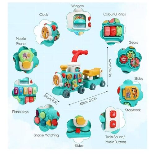 Baby Walker Train – Trotteur Musical 5 en 1 Vert - Bibi-Irn