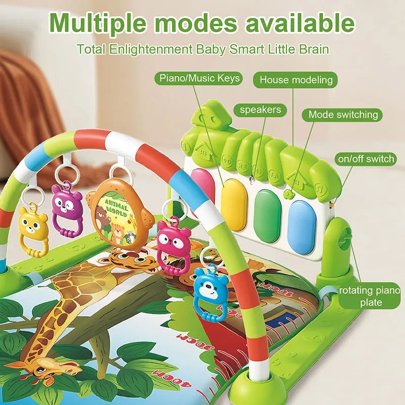 Tapis d’Éveil Bébé Piano Musical 4-en-1