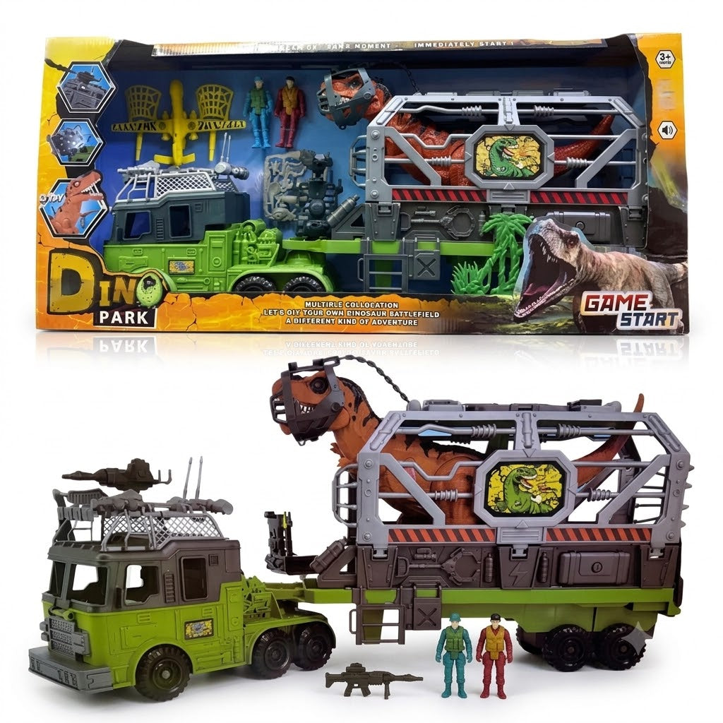 Dino Park – Camion de Transport avec Figurines de Dinosaures