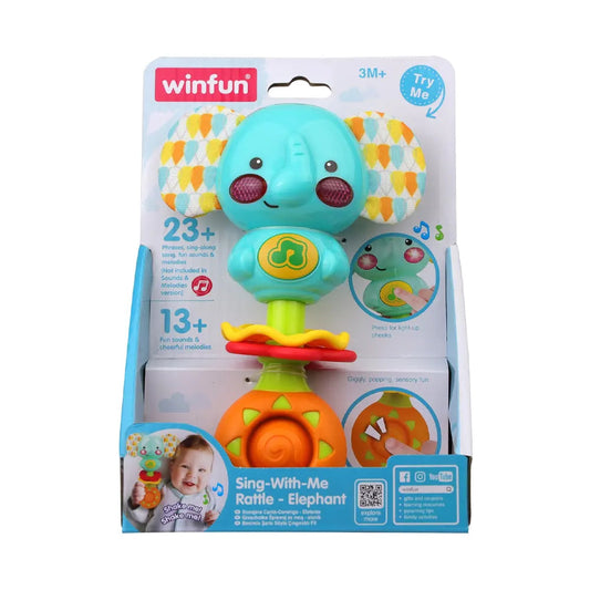 Winfun Hochet Musical Éléphant Sing-With-Me – 3 mois+
