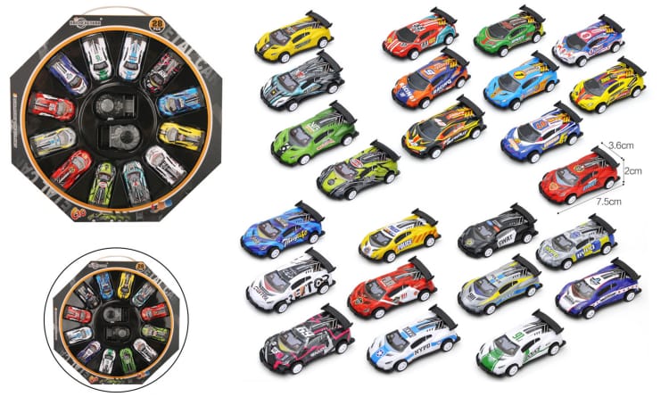 Set de 12 Voitures Miniatures en Métal Moulé