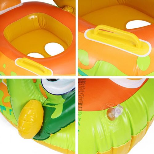 Bouée Bébé Gonflable avec Siège Anti-Retournement & Pare-Soleil – Vert