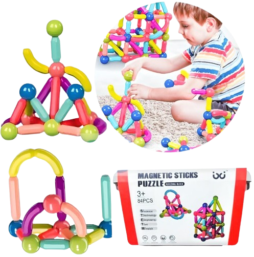 Jeu de Construction Magnétique - 84 Pièces
