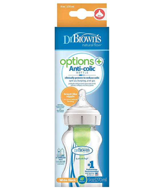 Dr. Brown’s Biberon de transition 270 ml col large Vert 6M+ (Sippy + tétine L3)