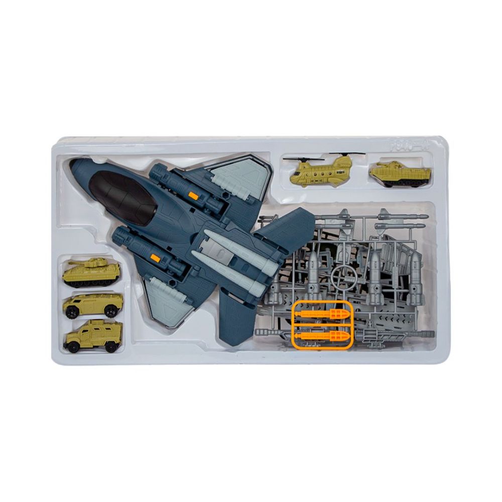 Porte-Avions Militaire – Ensemble de Jeu Complet avec Véhicules et Soldats