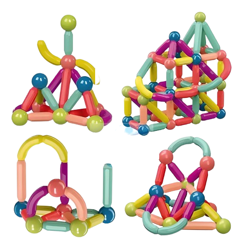Jeu de Construction Magnétique - 84 Pièces