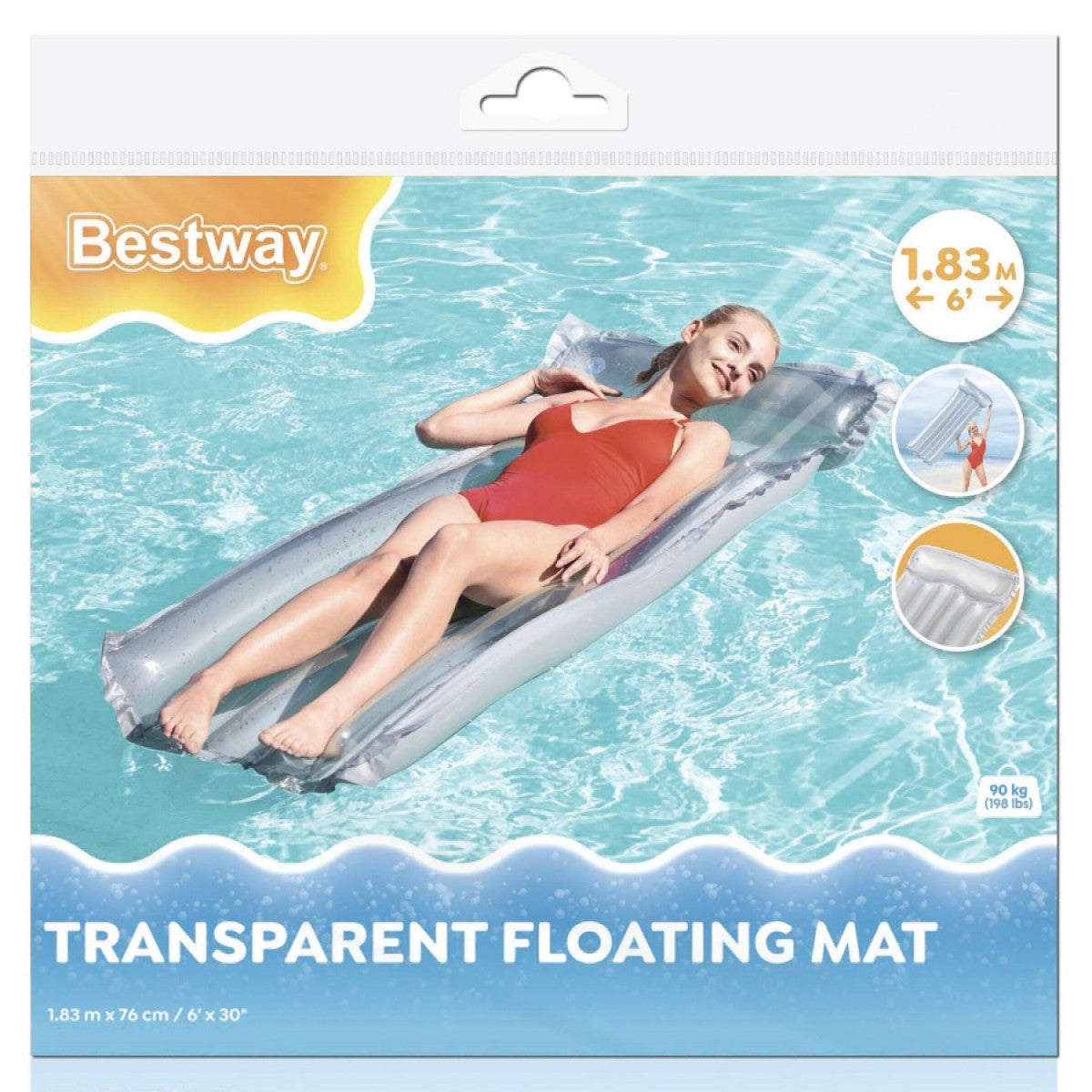 Matelas Gonflable Transparent Adulte – Bestway Floating Mat – 14A+