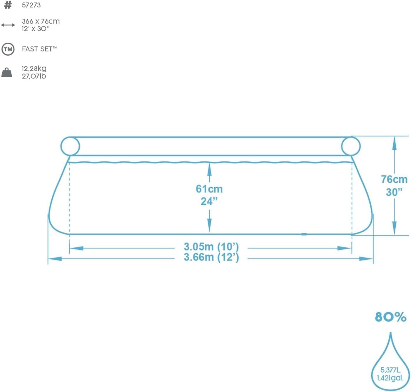 Piscine Gonflable Ronde – Bestway Fast Set™ Ø 366 x 76 cm