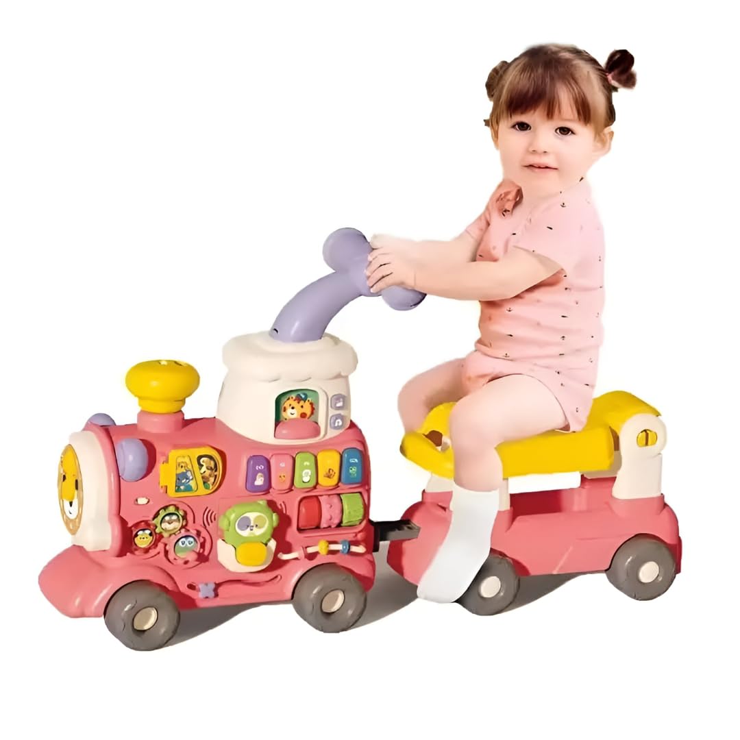 Baby Walker Train – Trotteur Musical 5 en 1 Rose - Bibi-Irn