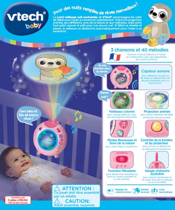 Veilleuse Lumi Nuit Enchantée Rose VTech