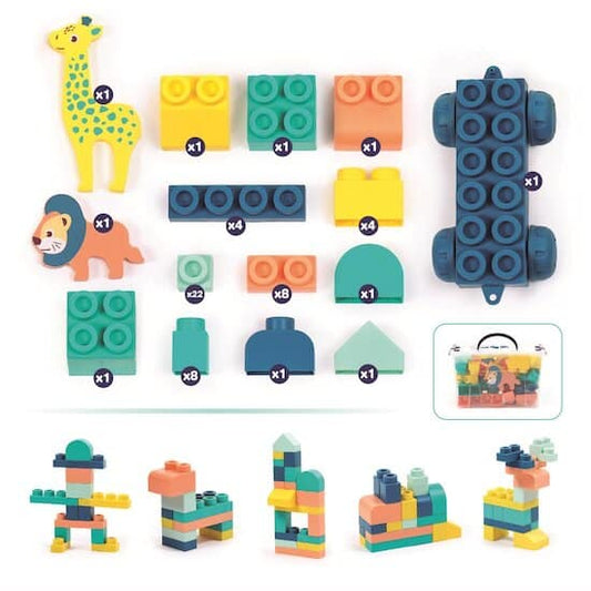 Ludi Valisette Briqui – Jouet de Construction Multicolore pour Bébé dès 12 Mois