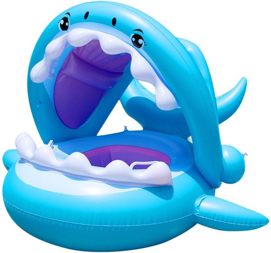 Bouée Siège Bébé Requin avec Dossier – 96 x 80 cm – 6M+