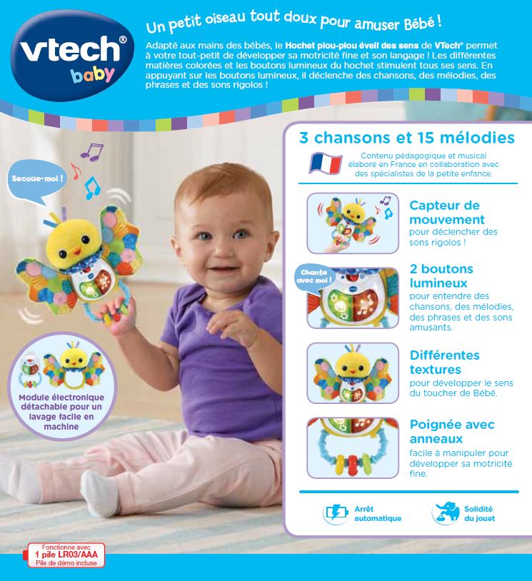 Hochet Piou-Piou Éveil des Sens VTech