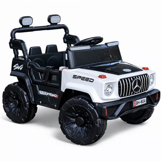 Voiture Électrique pour Enfants 12V Blanc – Télécommande, LED & Musique