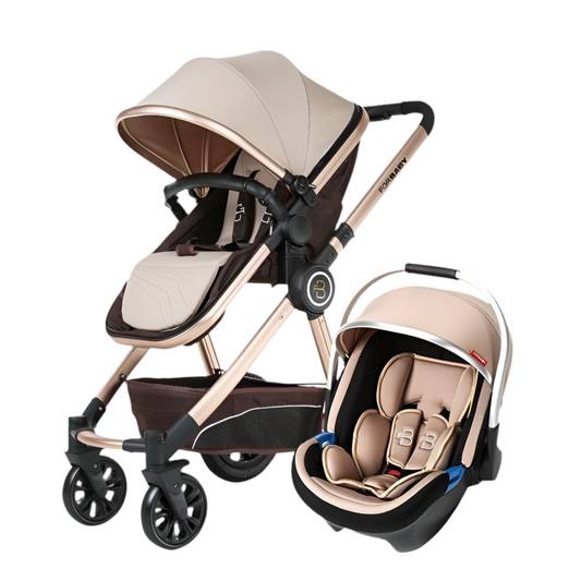 Poussette de Luxe 3 en 1 avec Nacelle et Siège Auto - For Baby
