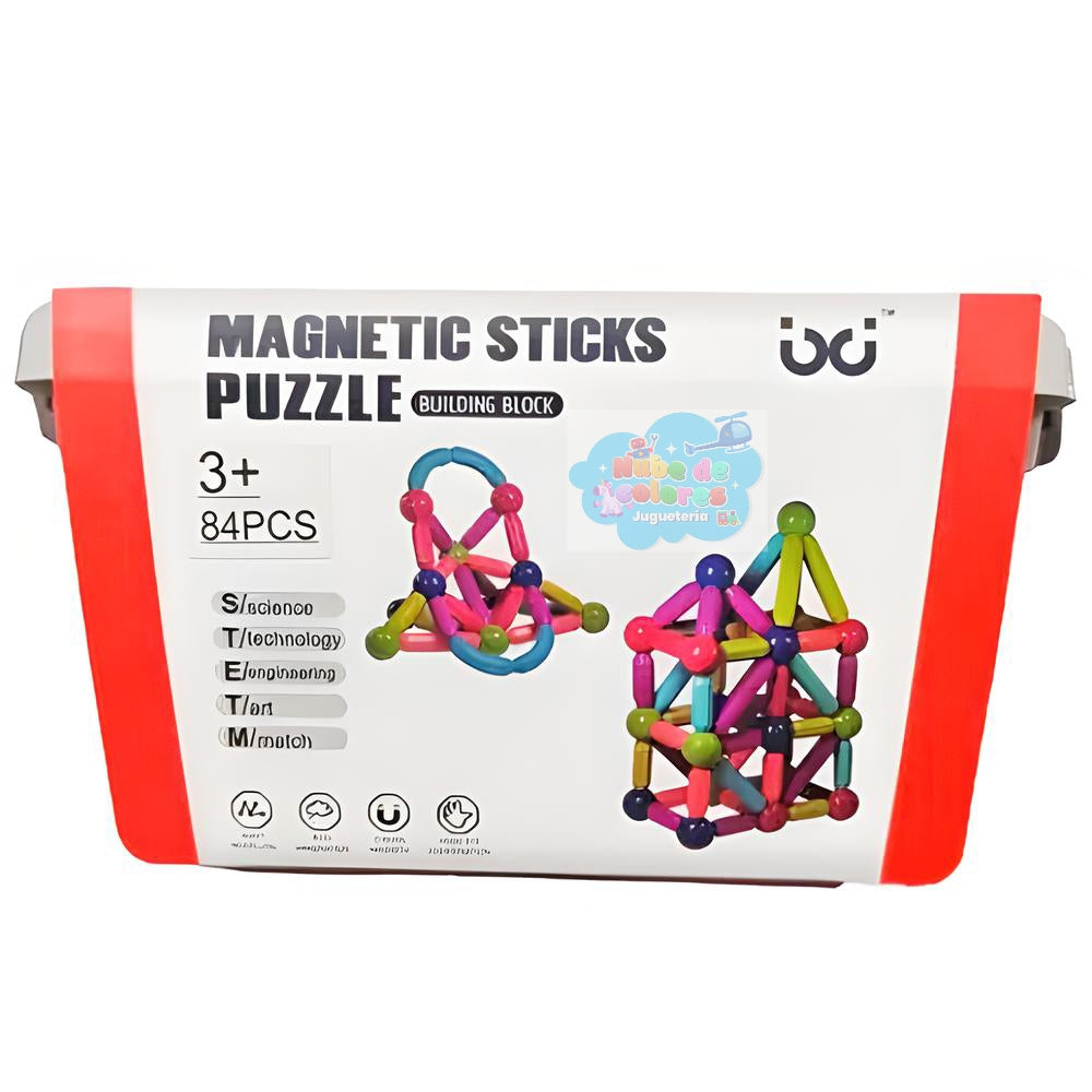 Jeu de Construction Magnétique - 84 Pièces