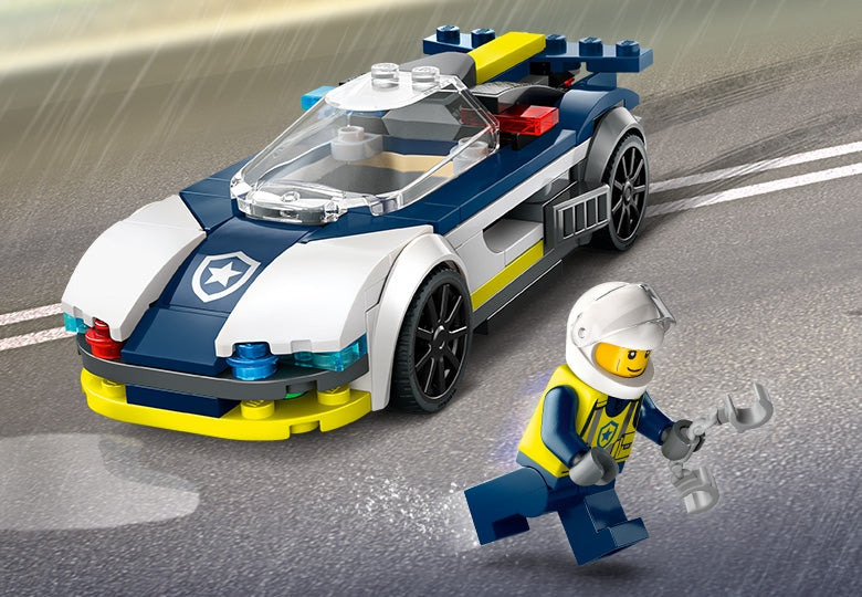 La course-poursuite entre la voiture de police et la super voiture - LEGO® City