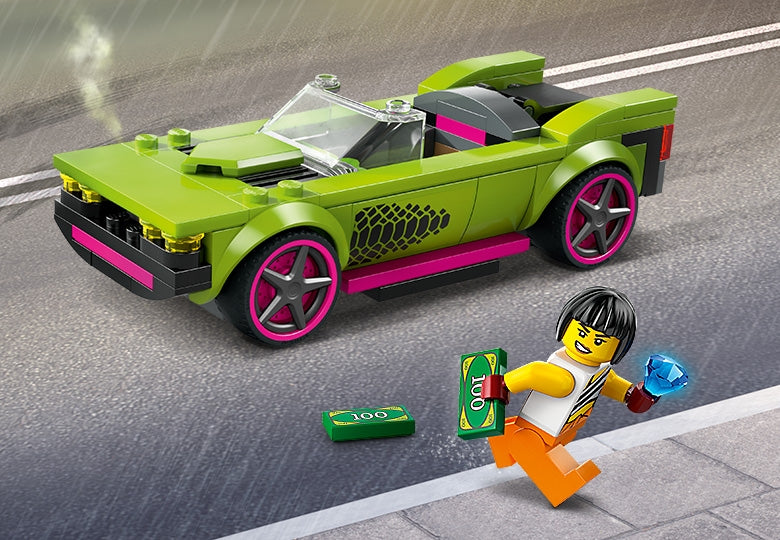 La course-poursuite entre la voiture de police et la super voiture - LEGO® City