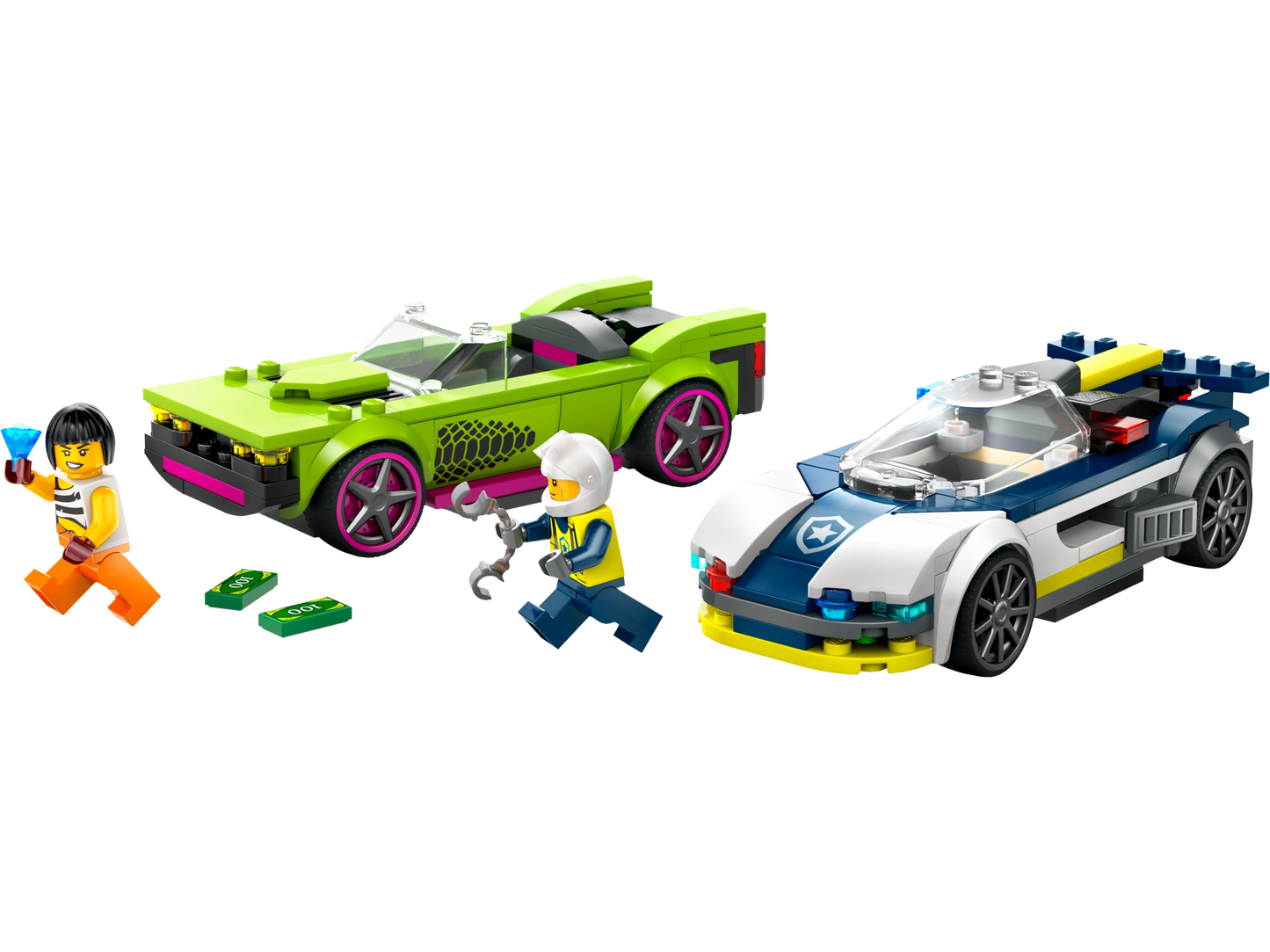 La course-poursuite entre la voiture de police et la super voiture - LEGO® City