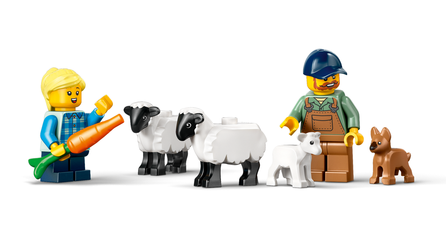 LEGO® City – Tracteur agricole rouge avec remorque et moutons