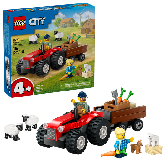 LEGO® City – Tracteur agricole rouge avec remorque et moutons
