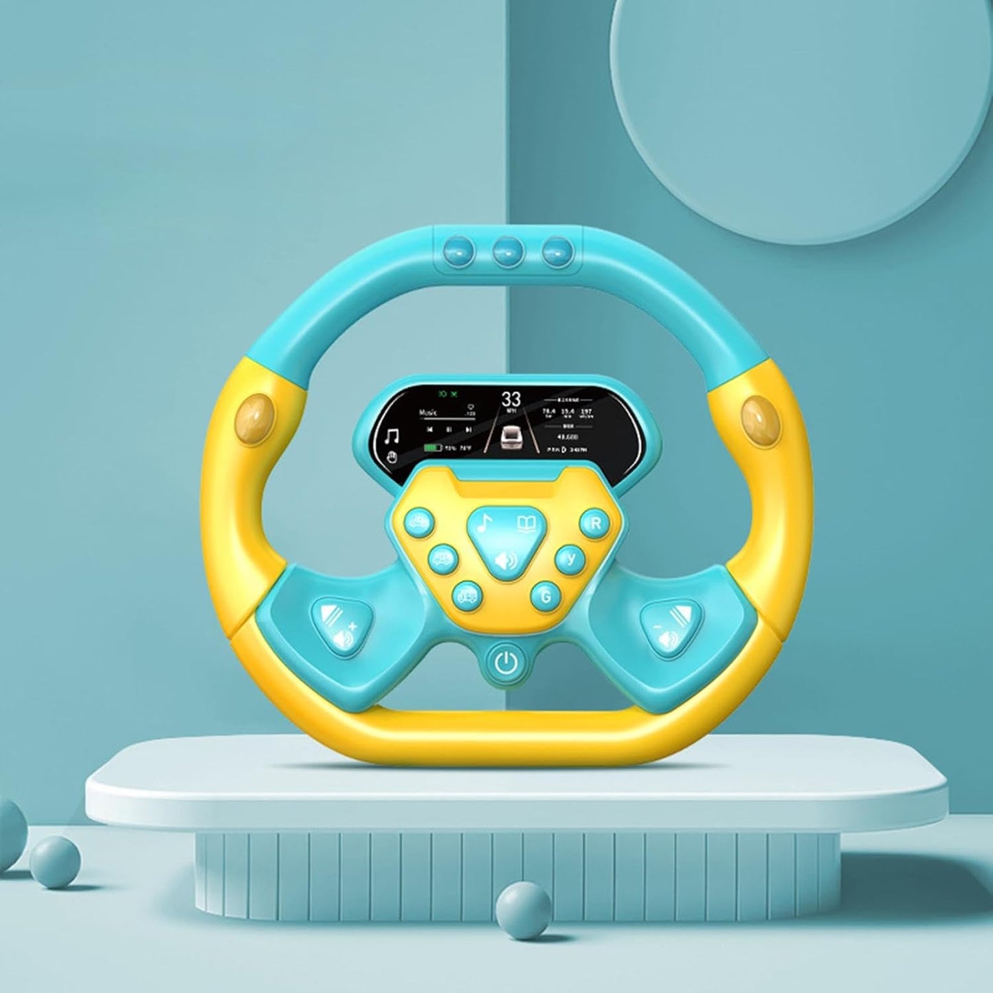 Volant de Voiture Éducatif Musical 360° pour Bébé et Enfant - Vert