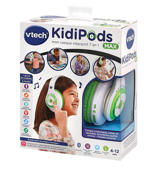 Casque Audio Interactif 7 en 1 KidiPods Max VTech