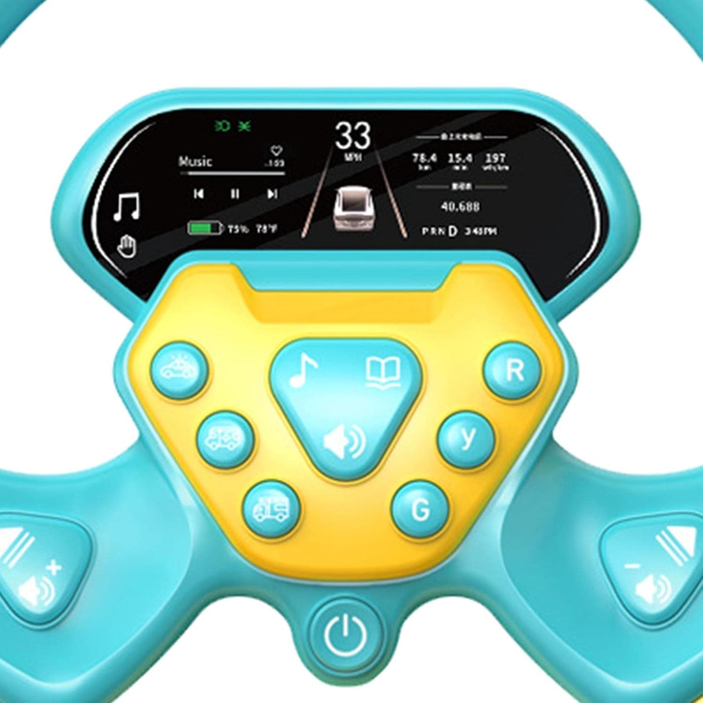 Volant de Voiture Éducatif Musical 360° pour Bébé et Enfant - Vert