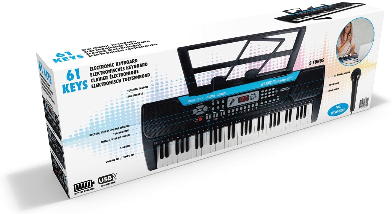 Piano Électronique 61 Touches avec Microphone