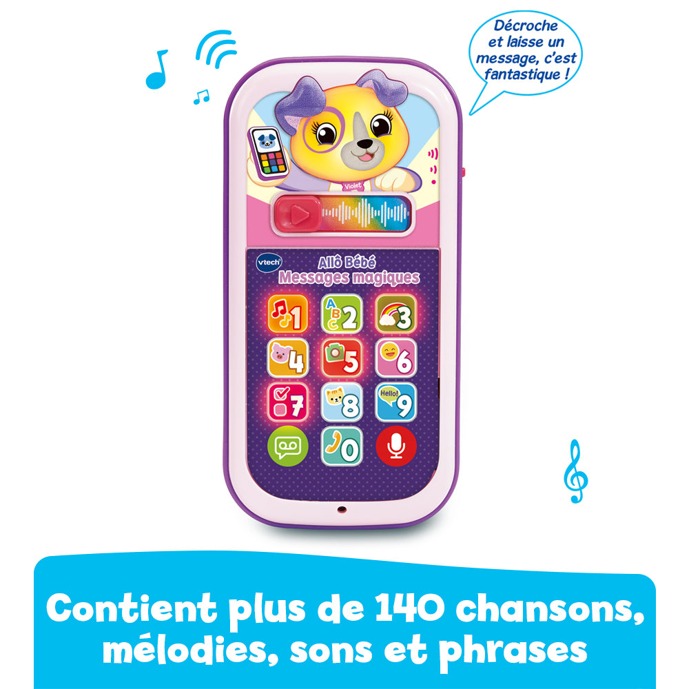 Téléphone Allô Bébé Messages Magiques Rose VTech