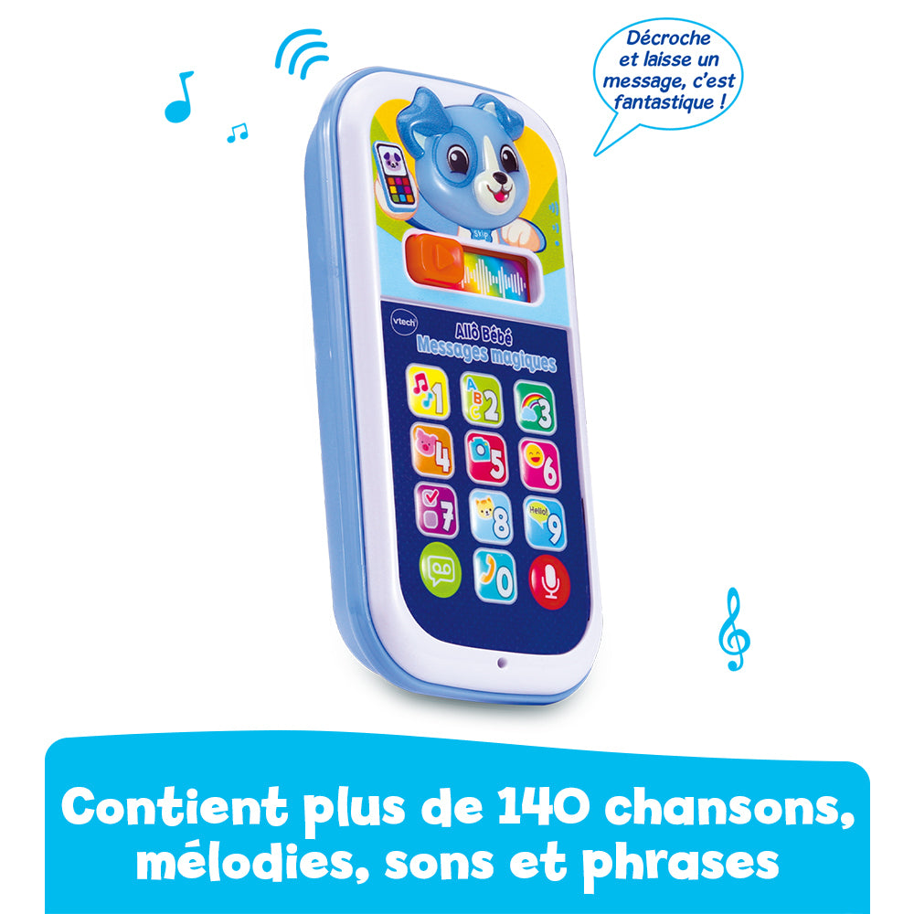 Téléphone Allô Bébé Messages Magiques Bleu VTech