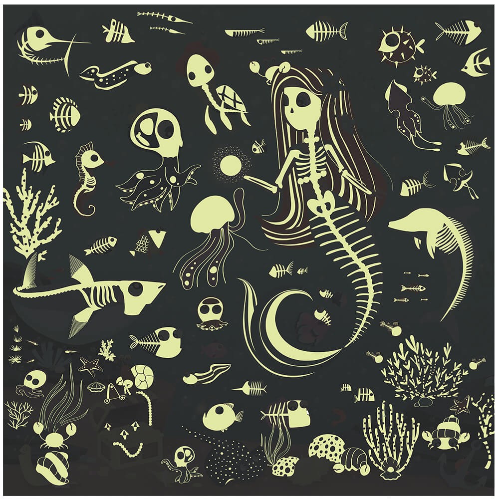 Puzzle Phosphorescent Sirènes 100 Pièces – Glow in the Dark, Boîte Ronde