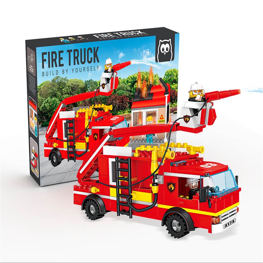 Camion de Pompiers en Briques à Construire – 328 Pièces