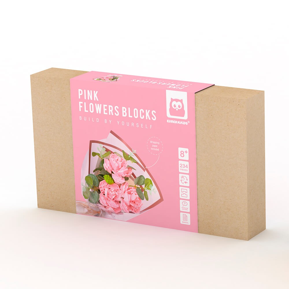 Bouquet de Fleurs Roses en Briques à Construire – 234 Pièces