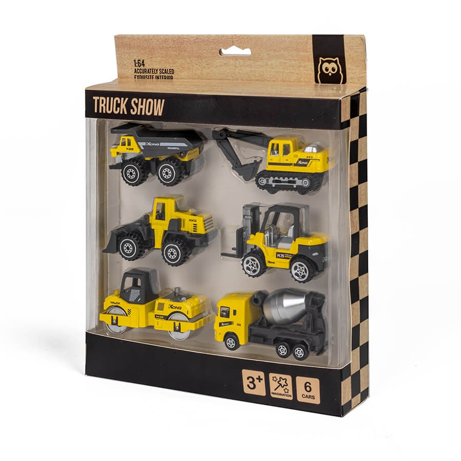 Coffret de 6 Camions de Chantier en Métal – Engins de Construction