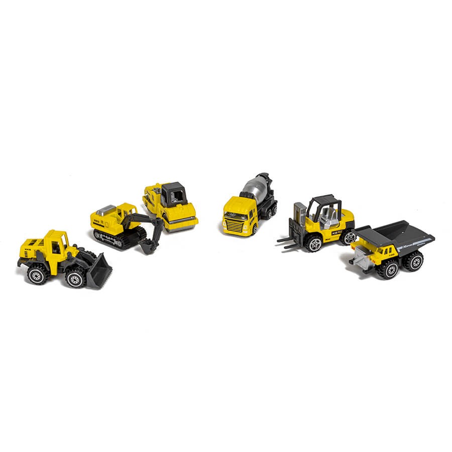 Coffret de 6 Camions de Chantier en Métal – Engins de Construction