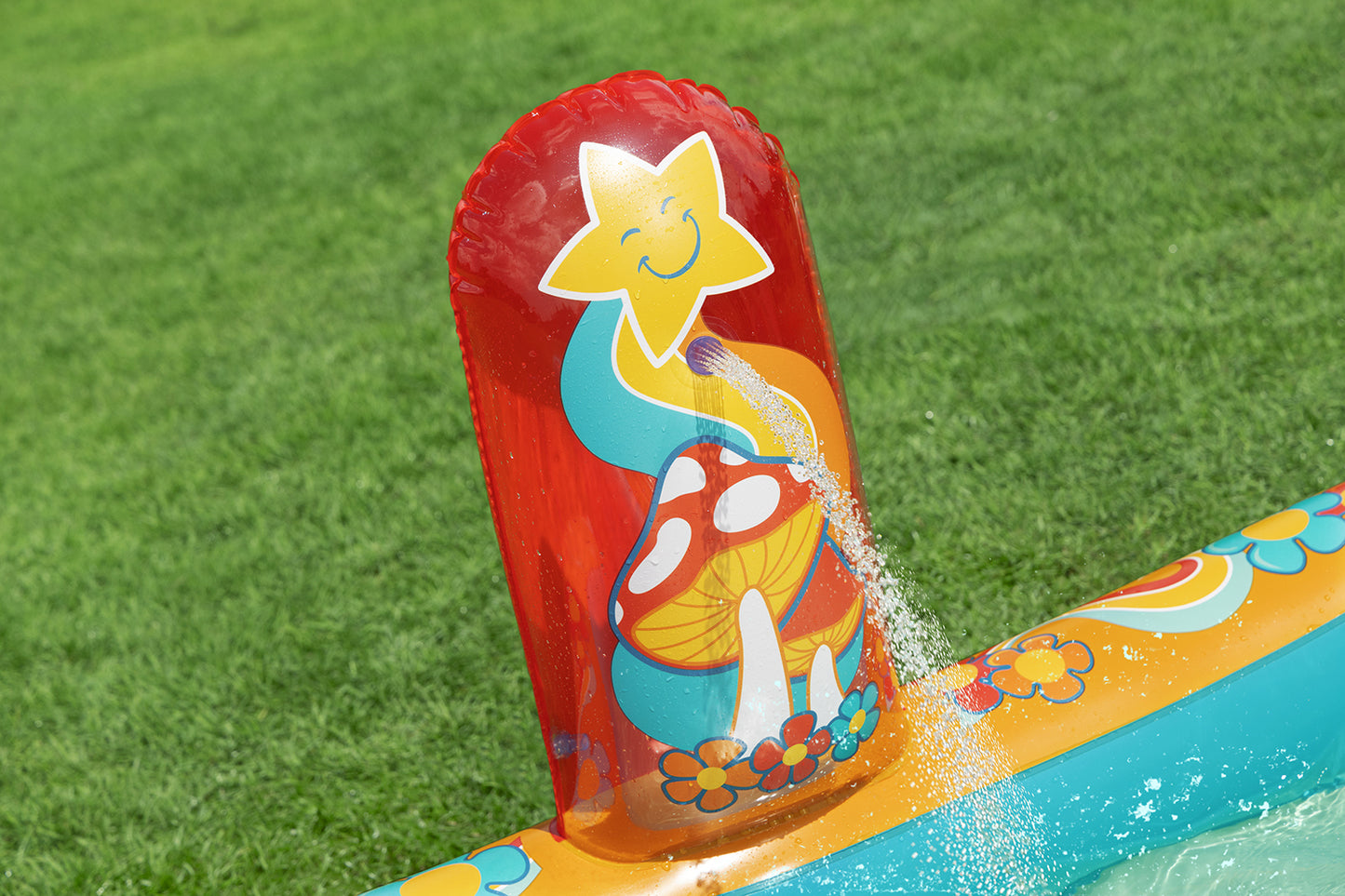 Bestway Piscine Gonflable Parc de Jeux Hippie avec Toboggan – 193 x 152 x 74 cm (2+ ans)