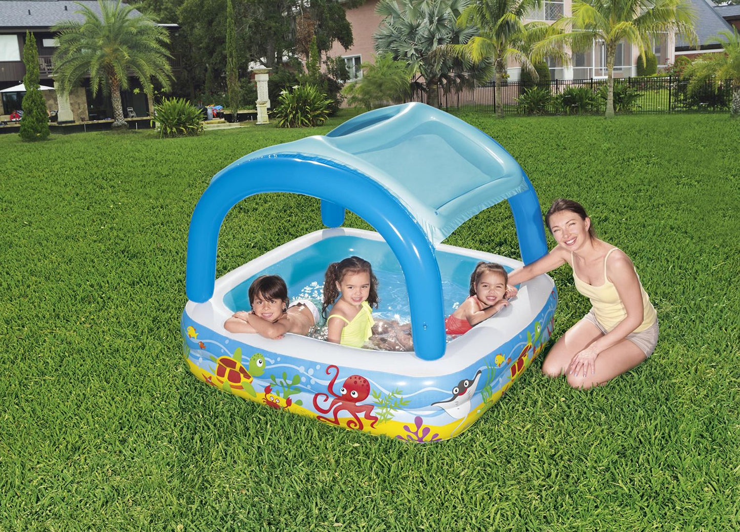Piscine Gonflable Bestway Beach Buddy™ avec Pare-Soleil – 140 x 140 x 114 cm