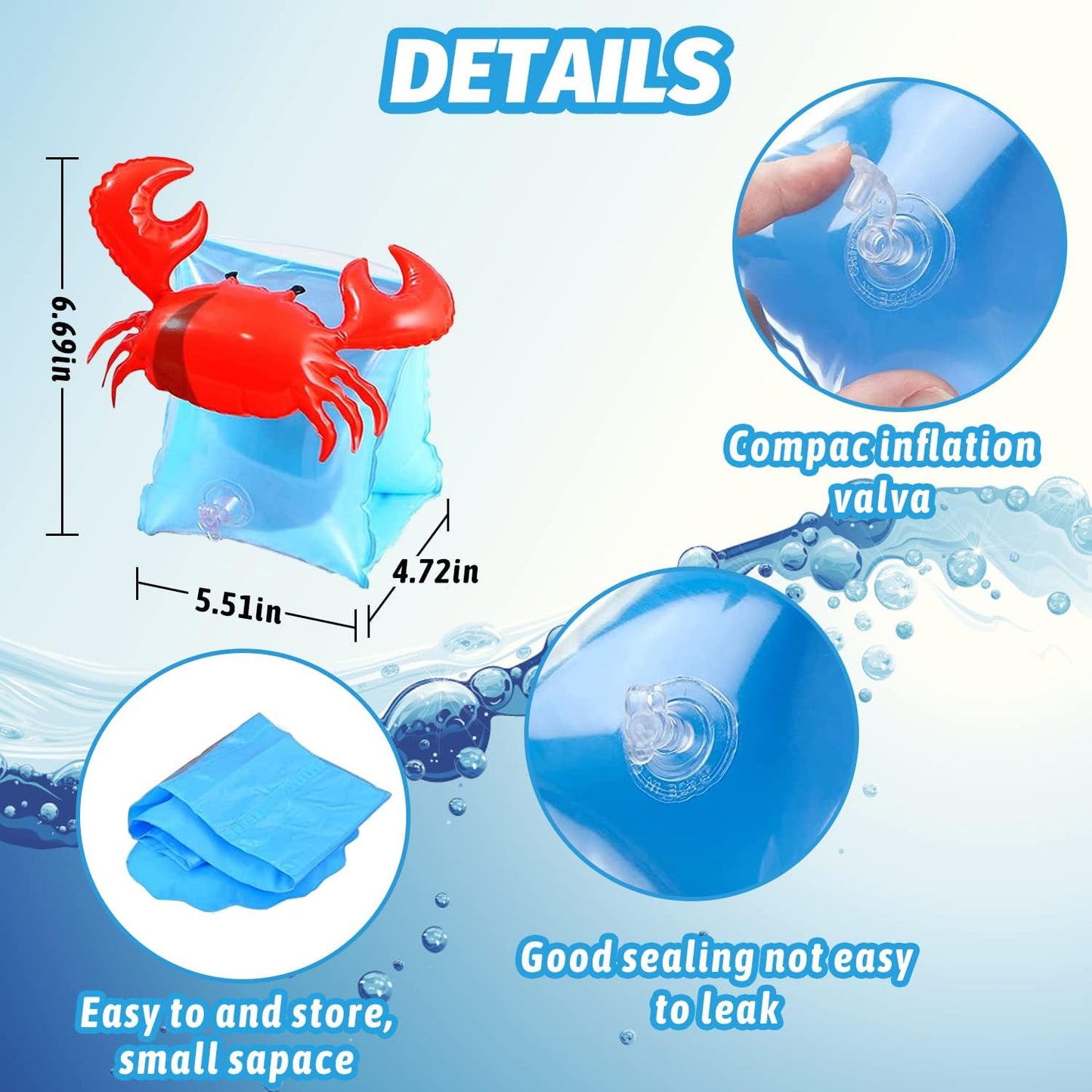 Brassards gonflables Crabby – Aide à la natation pour enfants