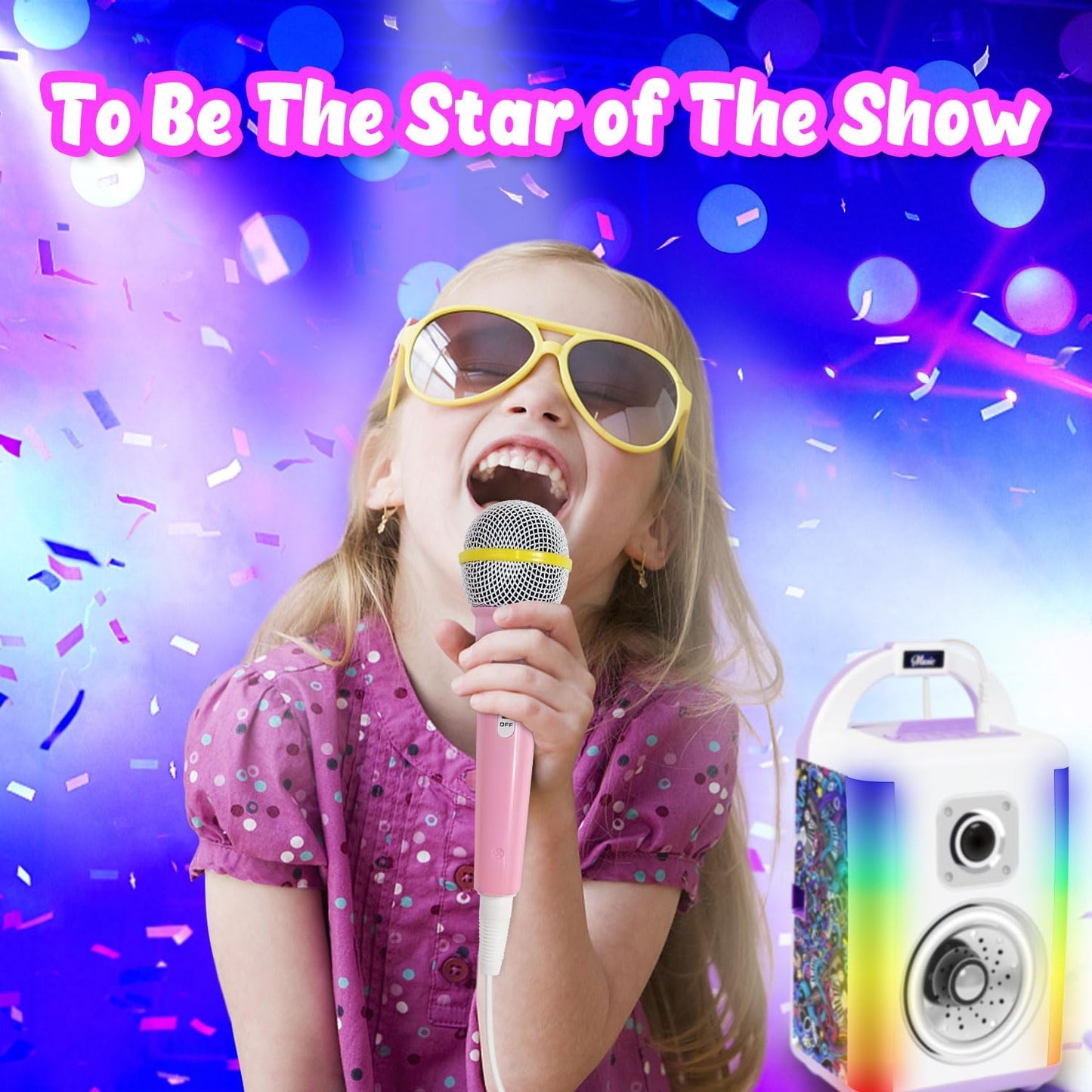 Machine de Karaoké BAKAM pour Enfants avec Microphones