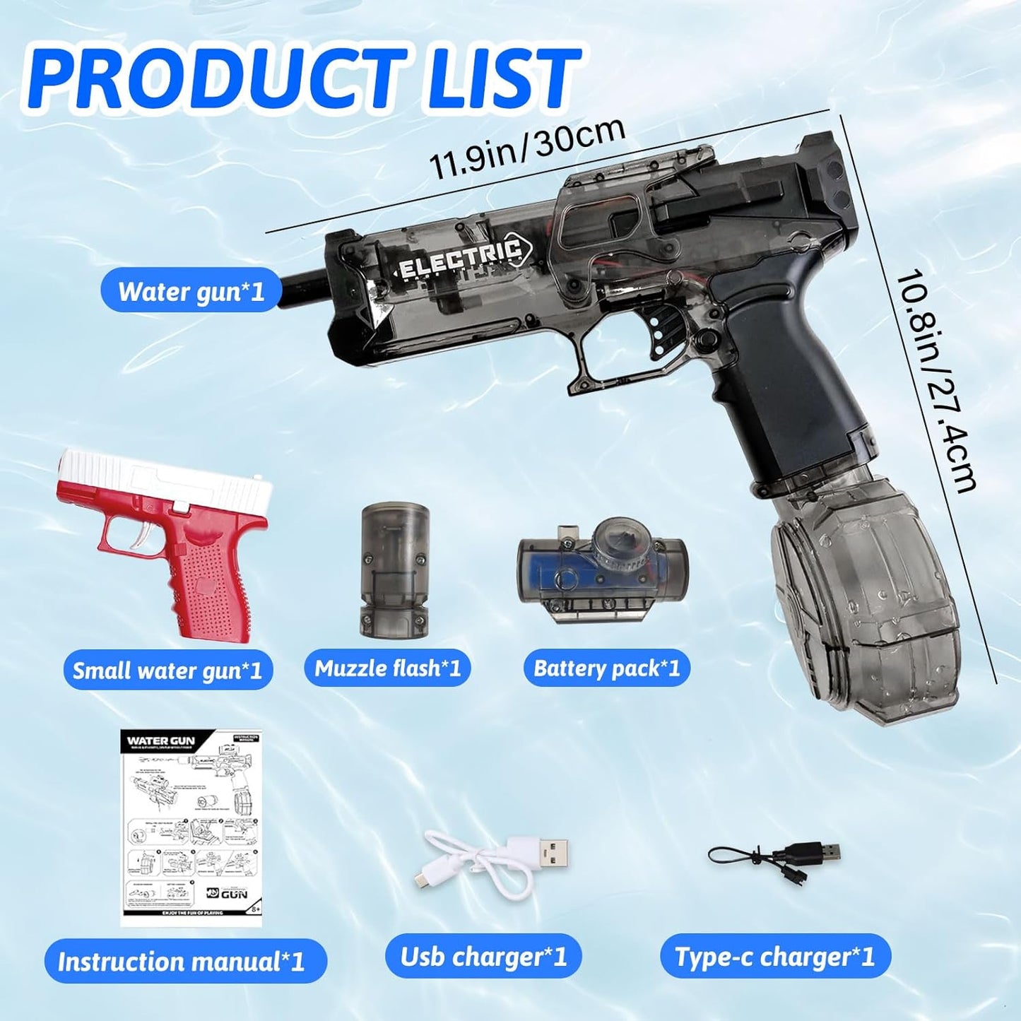 Pistolet à Eau Électrique Automatique – Noir