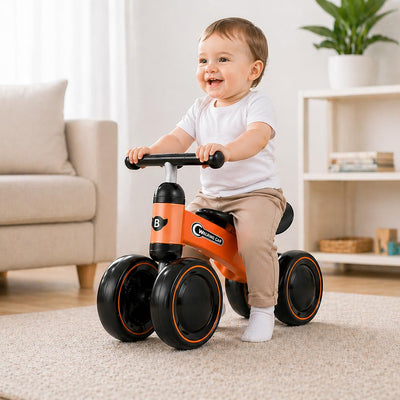 Push Ride On Car pour Bébé – Vélo d’Équilibre 4 Roues Sans Pédales 1-2 Ans