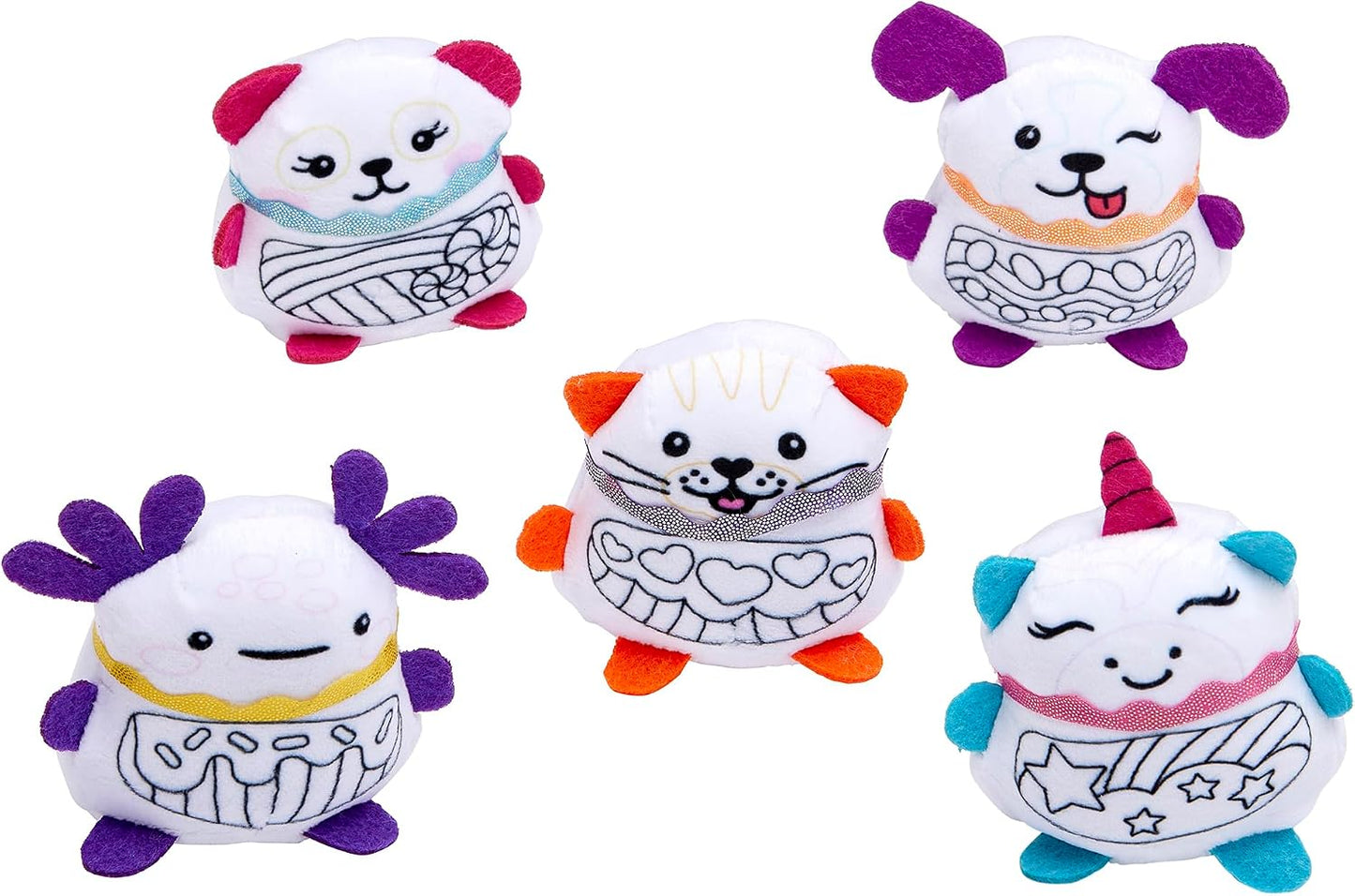 Collection de mini peluches à collectionner - 5 Cutie Plushies - Cra-Z-Art