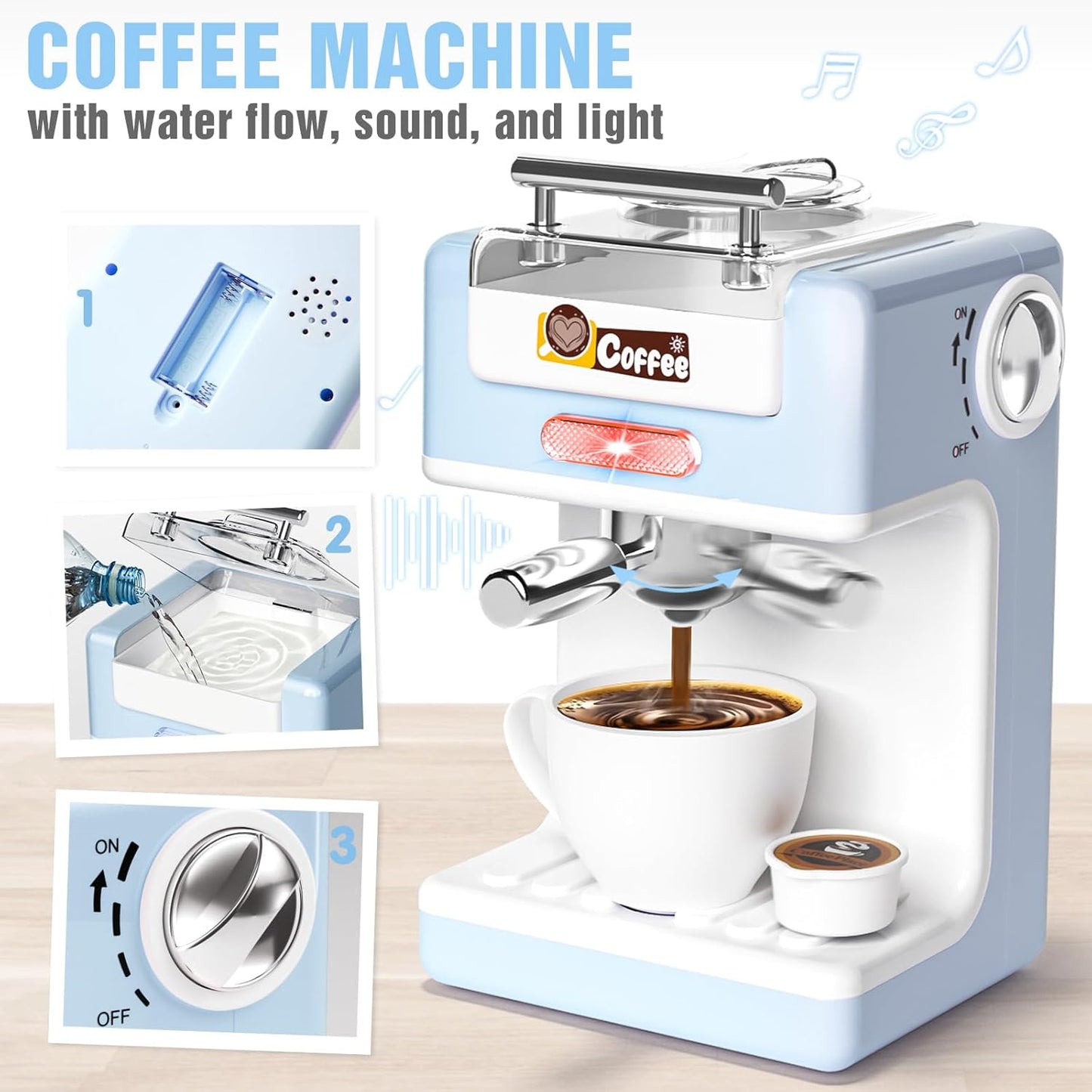 Kit Cuisine Enfant – Cafetière, Mixeur, Batteur Grille-Pain