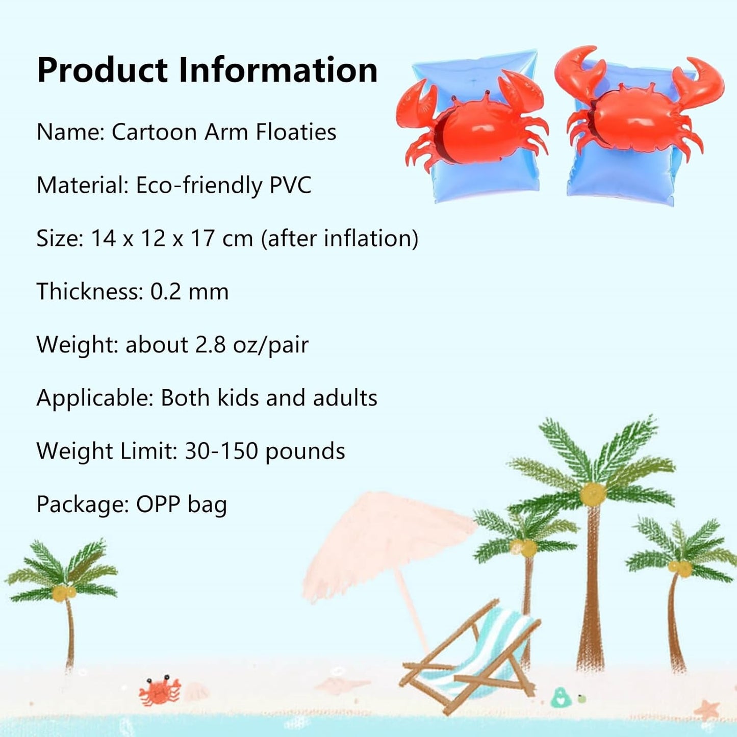Brassards gonflables Crabby – Aide à la natation pour enfants