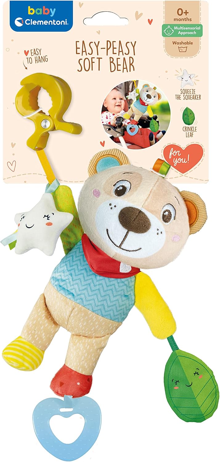 Peluche Clip & Go Ourson Hochet - Clementoni