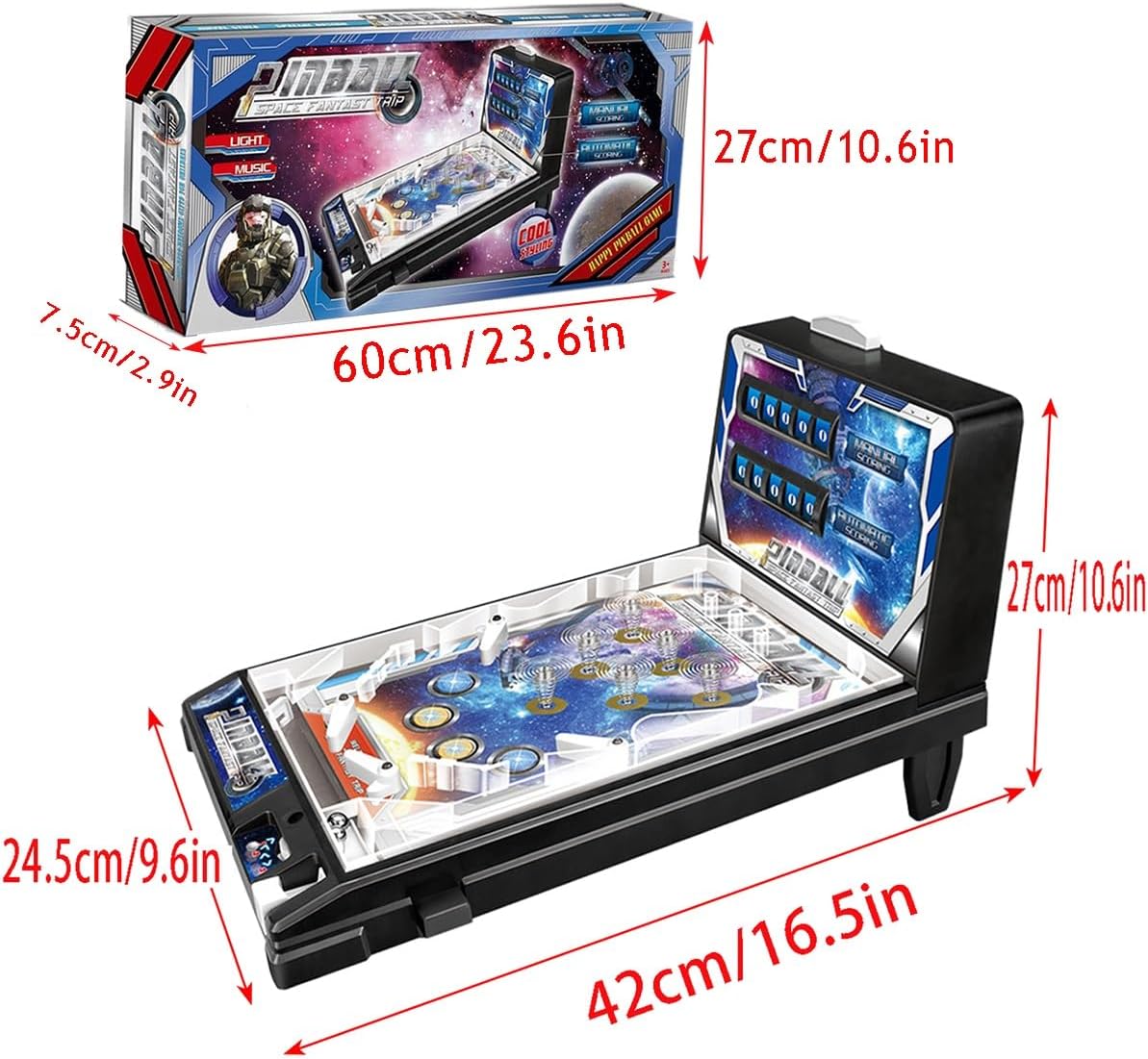 Machine de jeu de flipper de table –  avec lumières et sons