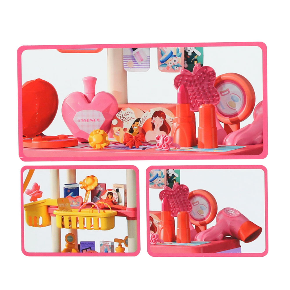 Coiffeuse Jouet Fille 68PCS avec Chariot – Kit Maquillage & Princesse