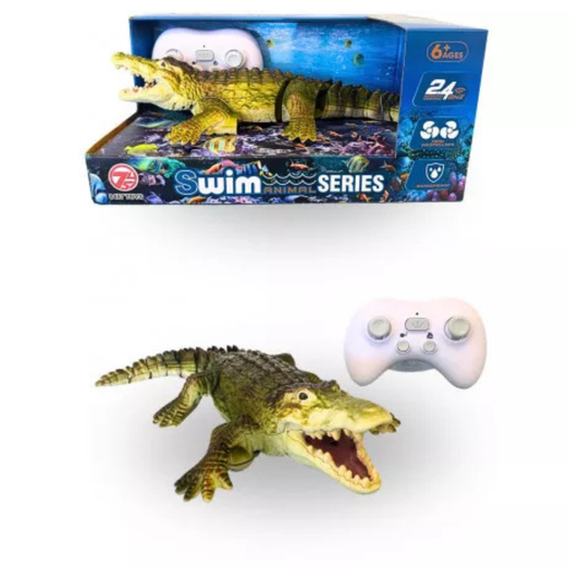 Crocodile Télécommandé R/C Aquatique – Effets Lumineux & Mouvements Réalistes