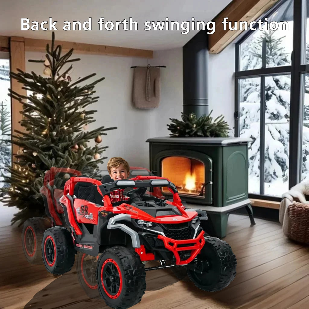 Buggy Électrique Tout-Terrain Enfant 12V – UTV 2 Places avec Télécommande et Suspensions